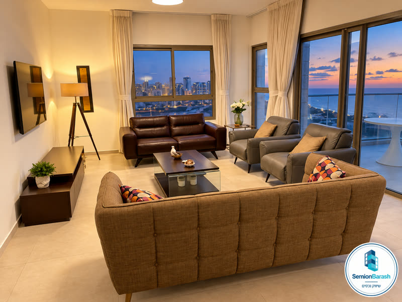 Photo 3 sur 9 : 5 pièces meublé à louer au Maris Tower, vue panoramique sur la mer — Galei HaYam, Netanya